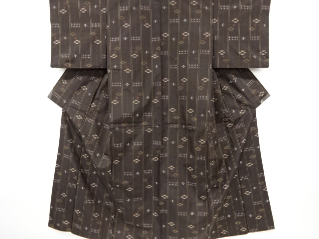 SALE!! JAPANESE KIMONO / ANTIQUE KIMONO / SILK / YONEZAWA TSUMUGI / WOVEN STRIPE