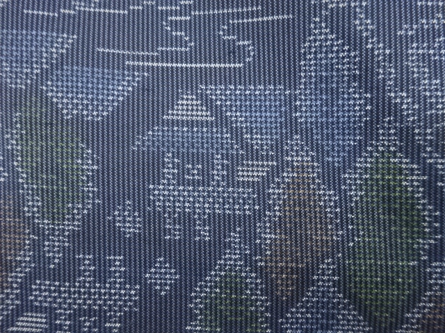 SALE!! JAPANESE KIMONO / ANTIQUE KIMONO / DORO OSHIMA TSUMUGI / WOVEN SCENERY