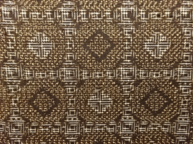 SALE!! JAPANESE KIMONO / ANTIQUE KIMONO / DORO OSHIMA TSUMUGI / WOVEN GRID