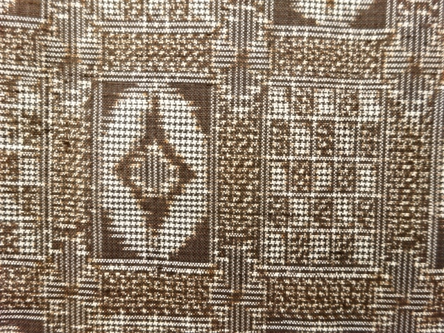 SALE!! JAPANESE KIMONO / ANTIQUE KIMONO / DORO OSHIMA TSUMUGI / WOVEN GRID