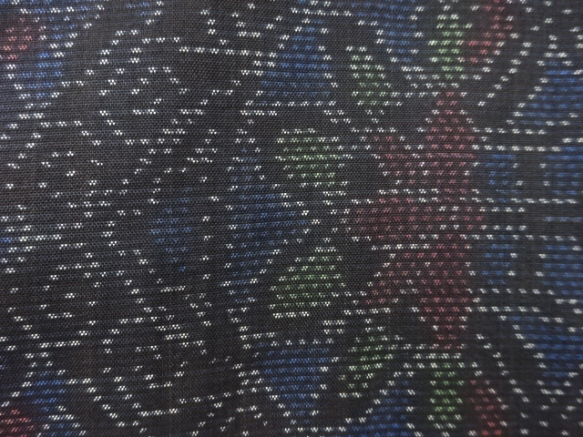SALE!! JAPANESE KIMONO / ANTIQUE KIMONO / DORO OSHIMA TSUMUGI / WOVEN FLORAL SARASA