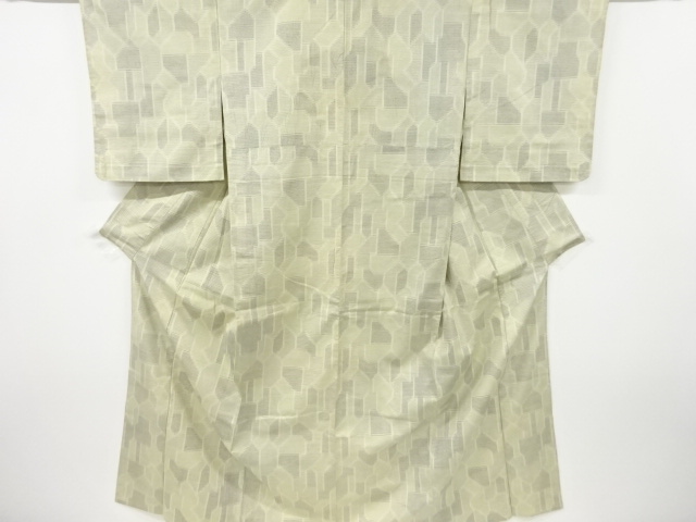 SALE!! JAPANESE KIMONO / ANTIQUE HITOE KIMONO / SILK / HAND WOVEN TSUMUGI / ABSTRACT PATTERN