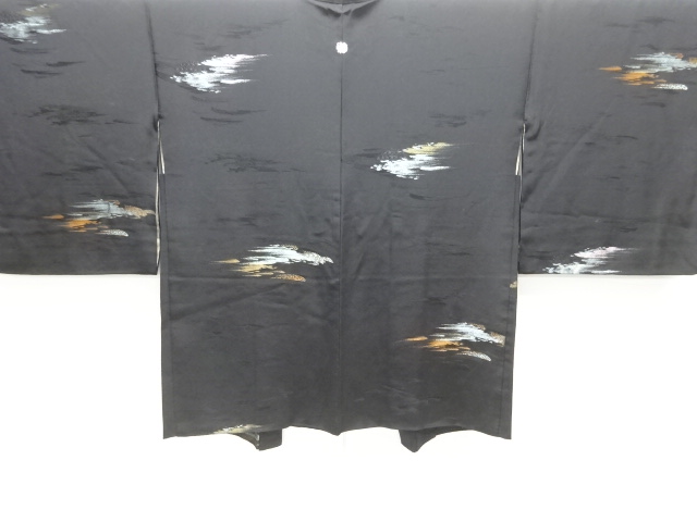 JAPANESE ANTIQUE HAORI / TAISHO ROMAN STYLE / SILK / WOVEN MIST