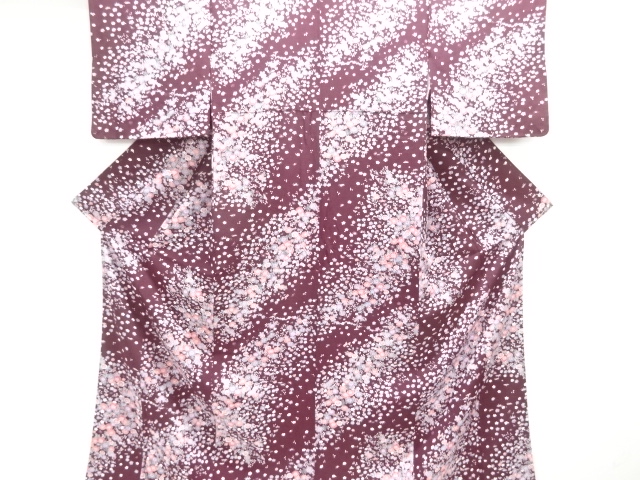 JAPANESE KIMONO / KOMON / CHIRIMEN / FLORAL PLANTS