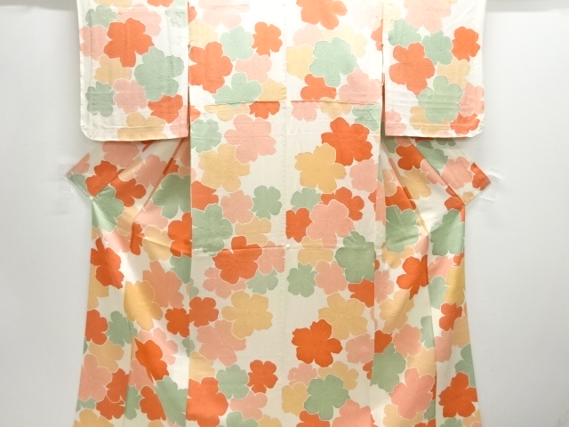 JAPANESE KIMONO / HITOE KOMON / UNUSED / FLOWER