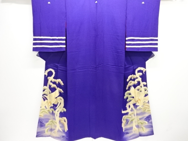 アンティーク　錦紗鳳凰模様刺繍五ツ紋着物