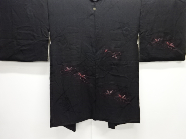 大正ロマン　紋錦紗葉模様刺繍一ツ紋絵羽織