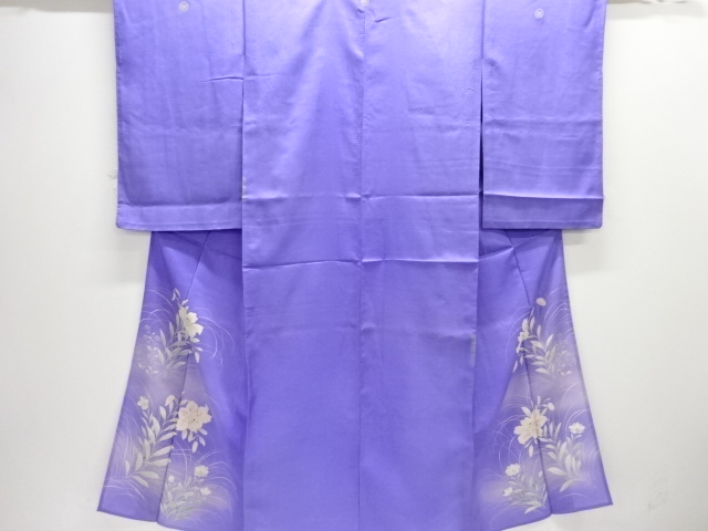 アンティーク　絽百合模様刺繍五ツ紋着物