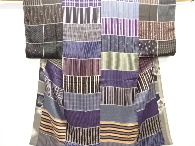 アンティーク　錦紗柄見本男物長襦袢