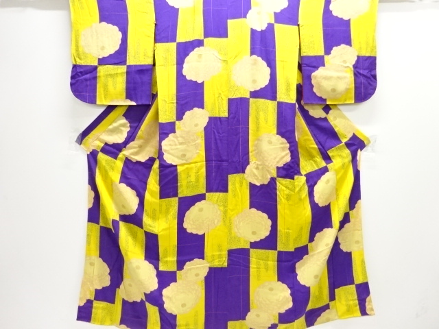 アンティーク　紋錦紗菊模様着物