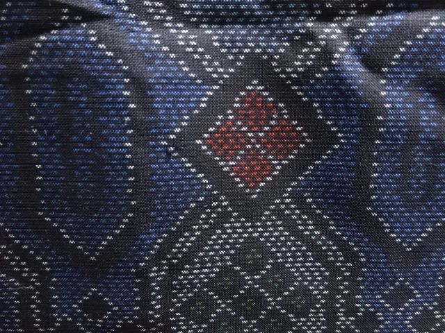 SALE!! JAPANESE KIMONO / ANTIQUE KIMONO / DORO OSHIMA TSUMUGI / SILK / WOVEN GEOMETRIC