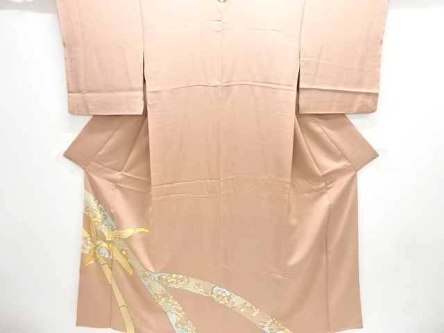 SALE!! JAPANESE KIMONO / TOMESODE / EMBROIDERY / ONE CREST / PLANTS