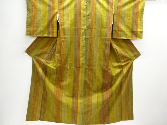 SALE!! JAPANESE KIMONO / SILK / HAND WOVEN TSUMUGI / STRIPE
