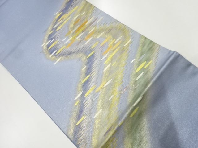 リサイクル　金彩流水模様刺繍袋帯