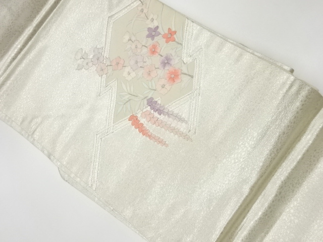 SALE!! JAPANESE KIMONO / VINTAGE NAGOYA OBI / EMBROIDERY / MATSUKAWABISHI & FLORAL PLANTS