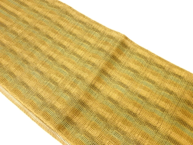 リサイクル　変わり織金糸変わり縞模様織出し夏用名古屋帯