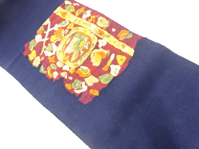 SALE!! JAPANESE KIMONO / ANTIQUE NAGOYA OBI / SILK / HAND WOVEN / MAWATA TSUMUGI / FLOWERS & BIRDS