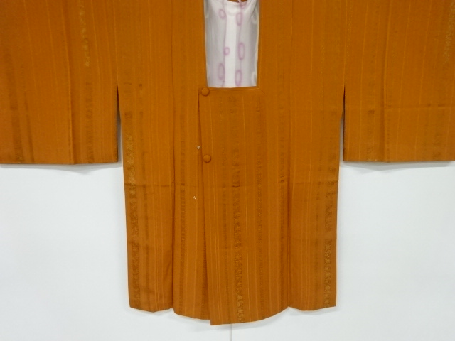 SALE!! JAPANESE KIMONO / VINTAGE MICHIYUKI COAT / STRIPE & FLORAL PLANTS