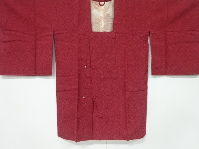 SALE!! JAPANESE KIMONO / VINTAGE MICHIYUKI COAT / SILK / WOVEN FLOWER 