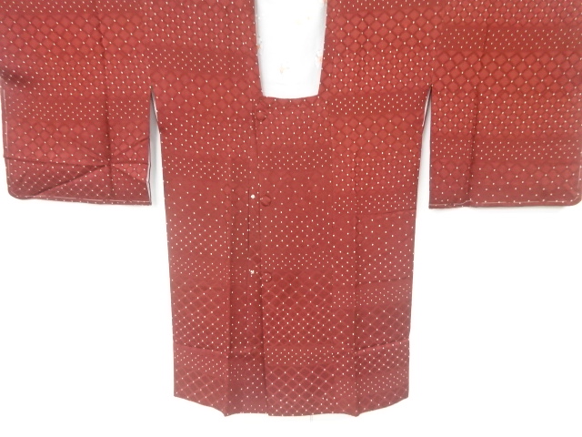 SALE!! JAPANESE KIMONO / VINTAGE MICHIYUKI COAT / SILK / WOVEN TASUKI LATTICE