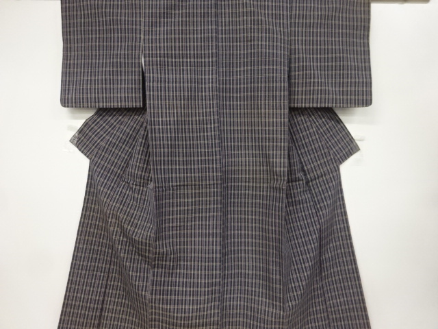 SALE!! JAPANESE KIMONO / ANTIQUE KIMONO / SILK / TSUMUGI / WOVEN GRID