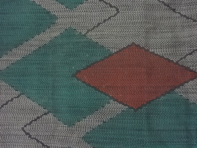 SALE!! JAPANESE KIMONO / ANTIQUE DOCHUGI / SILK / DORO OSHIMA TSUMUGI / WOVEN SHIKISHI PATTERN