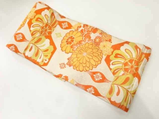 SALE!! JAPANESE KIMONO / ANTIQUE OBI FOR KIDS / WOVEN KIKKO & KIKU & WISTERIA