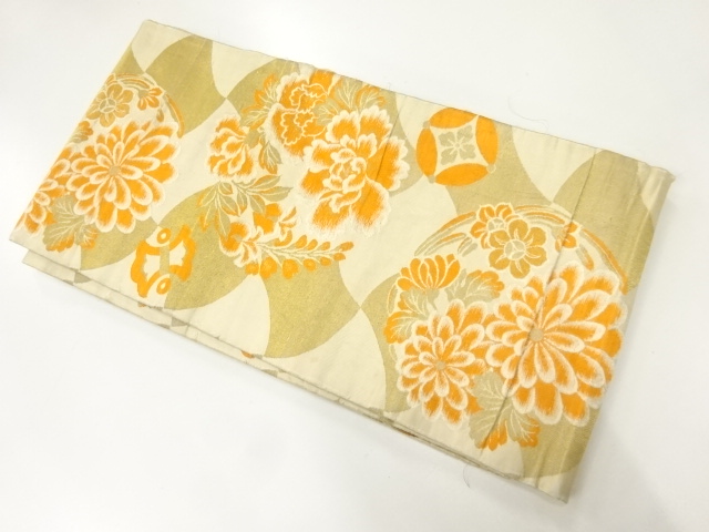 SALE!! JAPANESE KIMONO / OBI FOR KIDS / SILK / WOVEN FLORAL ROUNDEL CREST