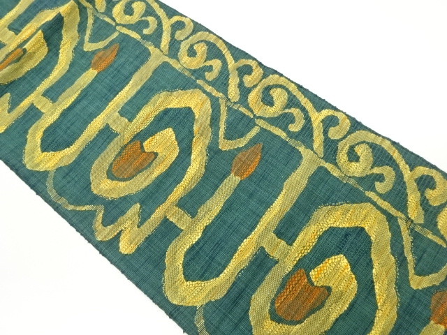 SALE!! JAPANESE NAGOYA OBI / TSUMUGI / WOVEN ABSTRACT ARABESQUE