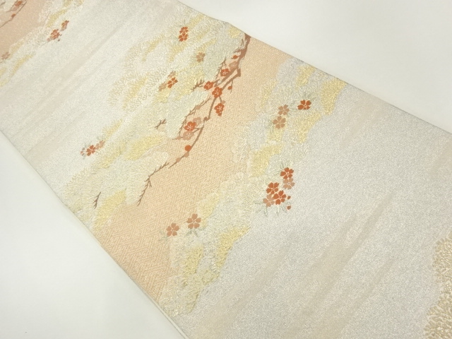SALE!! JAPANESE FUKURO OBI / WOVEN PINE & UME