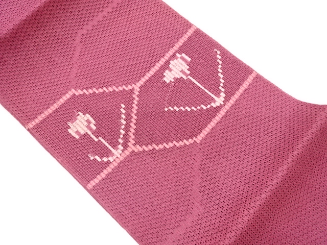SALE!! JAPANESE NAGOYA OBI FOR SUMMER / WOVEN ABSTRACT FLORAL PLANTS