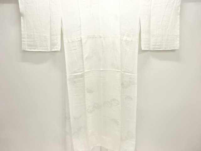 未使用品　雪輪に花模様織出し単衣長襦袢