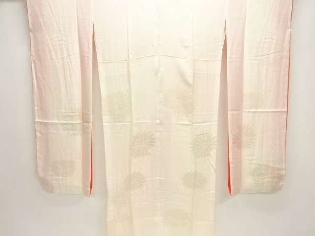 菊模様織出し単衣振袖用長襦袢