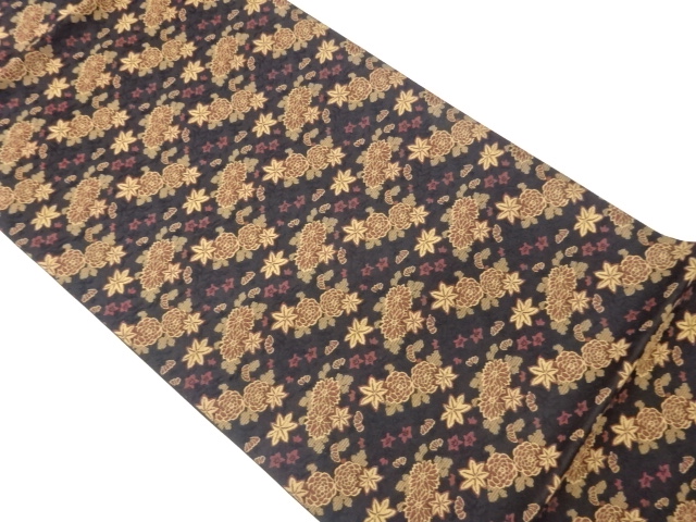 SALE!! JAPANESE FUKURO OBI / WOVEN FLORAL PLANTS