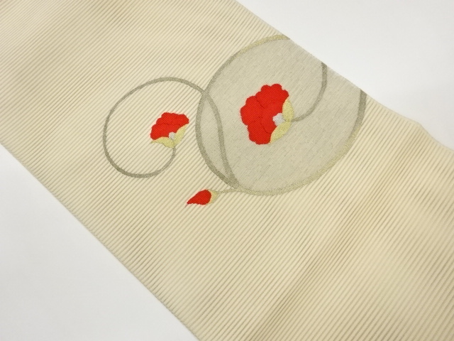 SALE!! JAPANESE KIMONO / NAGOYA OBI: "RO" SPELLING / A ROUND PATTERN WOVEN TH