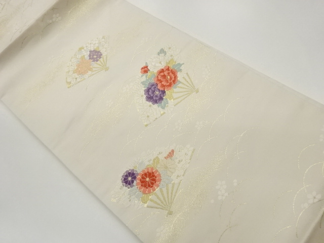 SALE!! JAPANESE KIMONO / PEONY / CHRYSANTHEMUM / HYDRANGEA PATTERN FAN WOVEN 