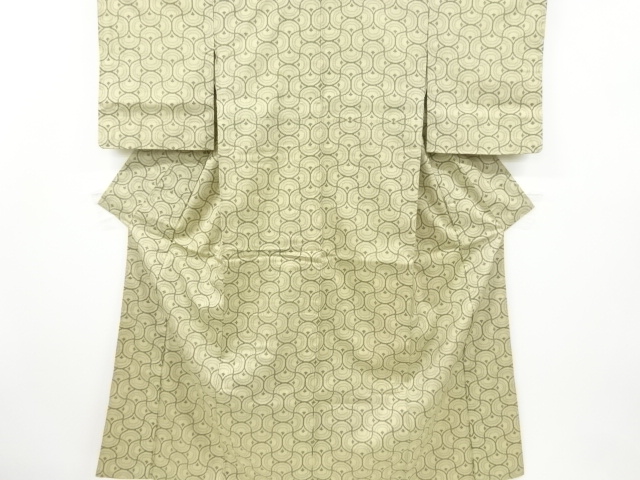 SALE!! JAPANESE KIMONO / ANTIQUE KIMONO / SILK / HAND WOVEN TSUMUGI / ABSTRACT PATERN