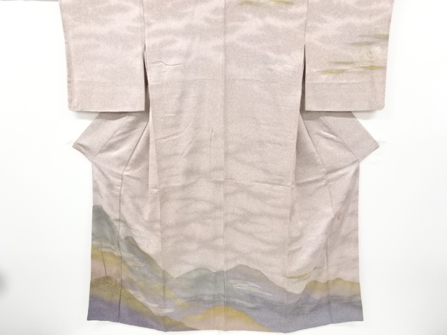 SALE!! JAPANESE KIMONO / VINTAGE HOMONGI / DISTANT MOUNTAINS