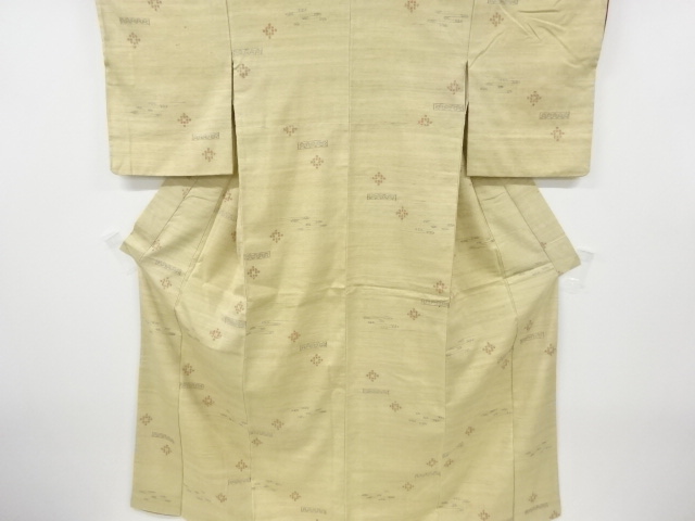 SALE!! JAPANESE KIMONO / ANTIQUE KIMONO / SILK / HAND WOVEN TSUMUGI / EGASUMI & ABSTRACT PATTERN