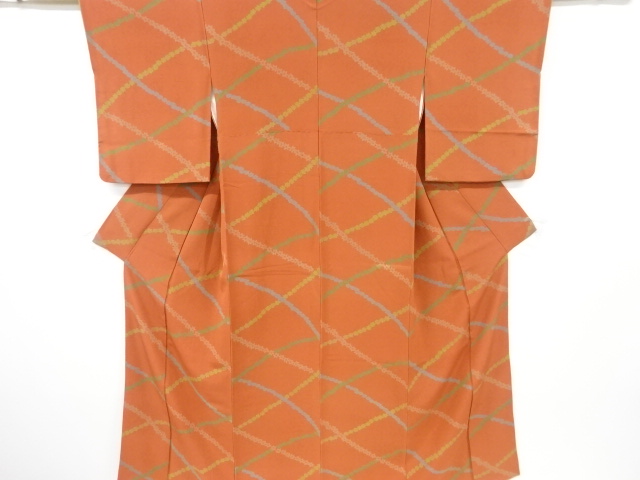 SALE!! JAPANESE KIMONO / VINTAGE KOMON KIMONO / DIAGONAL GRID