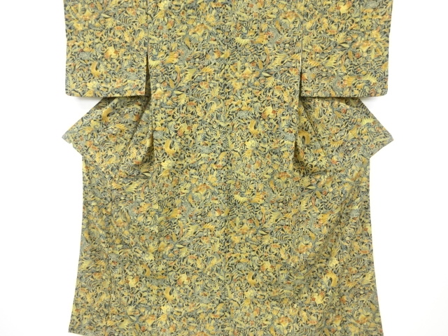 SALE!! JAPANESE KIMONO / VINTAGE KOMON KIMONO / SILK / FLORAL SARASA
