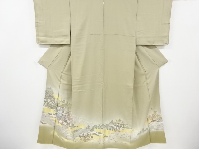SALE!! JAPANESE KIMONO / IRO-TOMESODE / JUKO-ORI / WOVEN SCENERY / ARTIST WORK