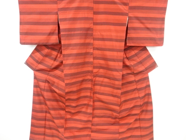 SALE!! JAPANESE KIMONO / ANTIQUE KIMONO / SILK / HAND WOVEN TSUMUGI / STRIPE