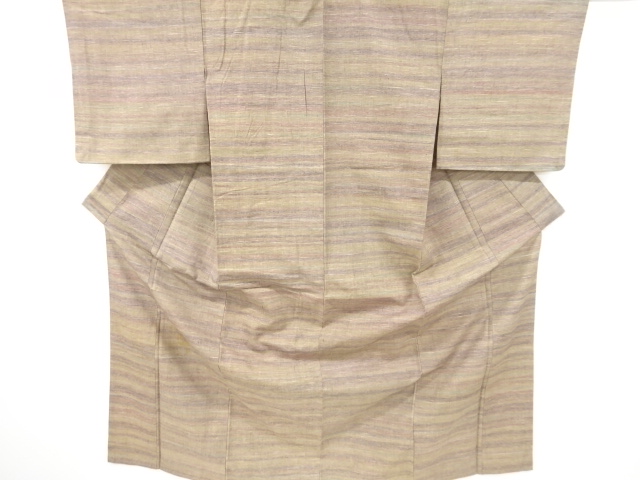SALE!! JAPANESE KIMONO / ANTIQUE KIMONO / SILK / HAND WOVEN TSUMUGI / STRIPE