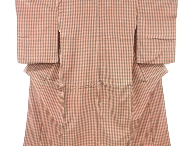 SALE!! JAPANESE KIMONO / ANTIQUE KIMONO / SILK / YONEZAWA TSUMUGI / GRID