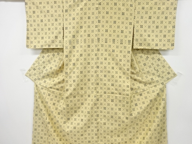 SALE!! JAPANESE KIMONO / ANTIQUE KIMONO / SILK / HAND WOVEN TSUMUGI / ABSTRACT FLOWERS