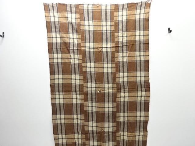 SALE!! JAPANESE KIMONO / ANTIQUE CLOTH / COTTON / GRID