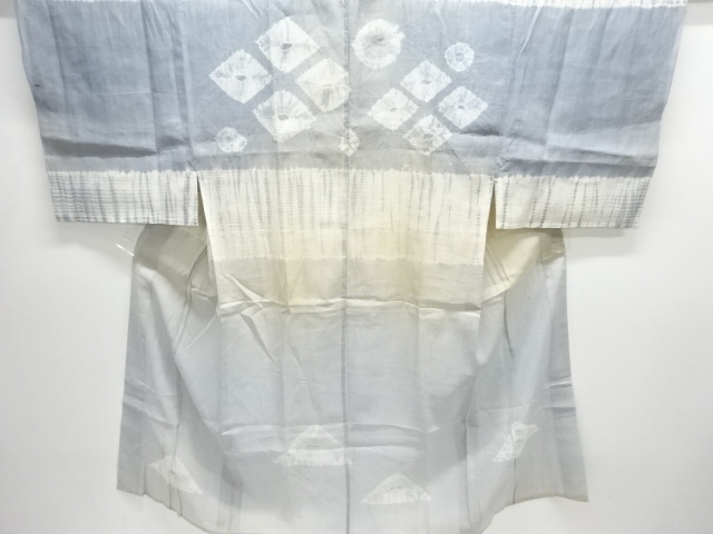 アンティーク　本麻絞り菱模様男物長襦袢