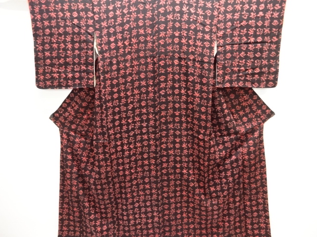 SALE!! JAPANESE KIMONO / ANTIQUE KIMONO / TAISHO ROMAN STYLE / SILK / KINSHA / FLORAL PLANTS