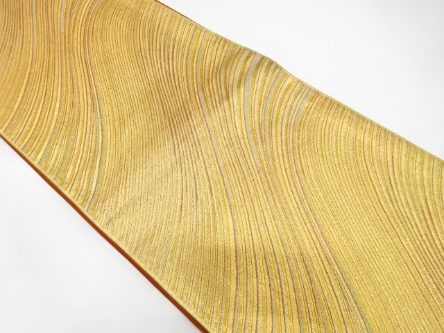 SALE!! JAPANESE KIMONO / FUKURO OBI / SILK / WOVEN WAVY DIAGONAL STRIPE